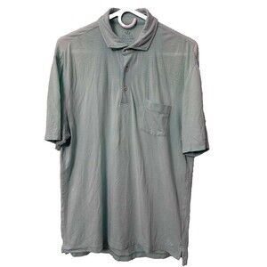 Peter Millar Golf Polo Shirt Men's Small Teal Stripes Sports Seaside Wash